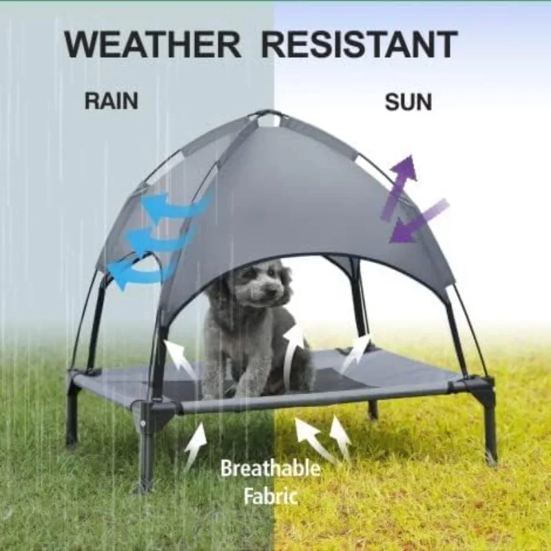 30 Inch Elevated Dog Cot With Detachable Shade Canopy Outdoor Raised Pet Bed for Small Dogs - AliExpress 15 - Image 3
