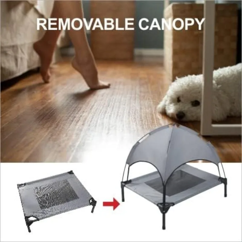 30 Inch Elevated Dog Cot With Detachable Shade Canopy Outdoor Raised Pet Bed for Small Dogs - AliExpress 15 - Image 5