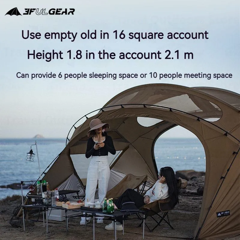 3FUL GEAR 2.0 Beetle 16 Dome Tent 70D Nylon Spherical Tent Breathable Large Space Tunnel Tent With Chimney Mouth Camping Hiking - AliExpress 18 - Image 3