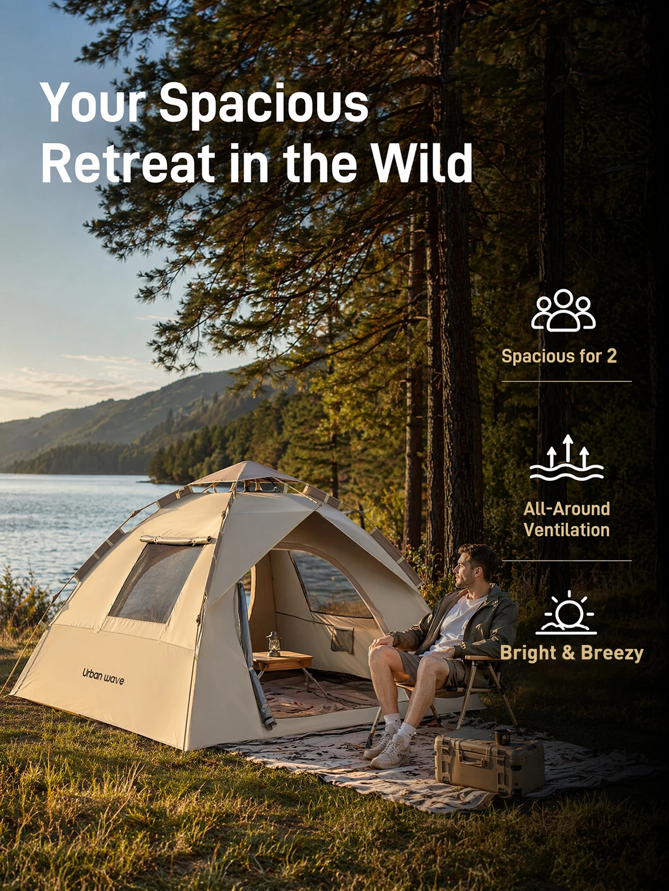 Automatic Pop-up Camping Tent, Windproof, Sunproof, and Waterproof, Suitable for Park Camping Trips, Wilderness Hiking and Adventure, Beach Family Vacations, Portable and Foldable, the Perfect Holiday Gift. - AliExpress 18 - Image 2