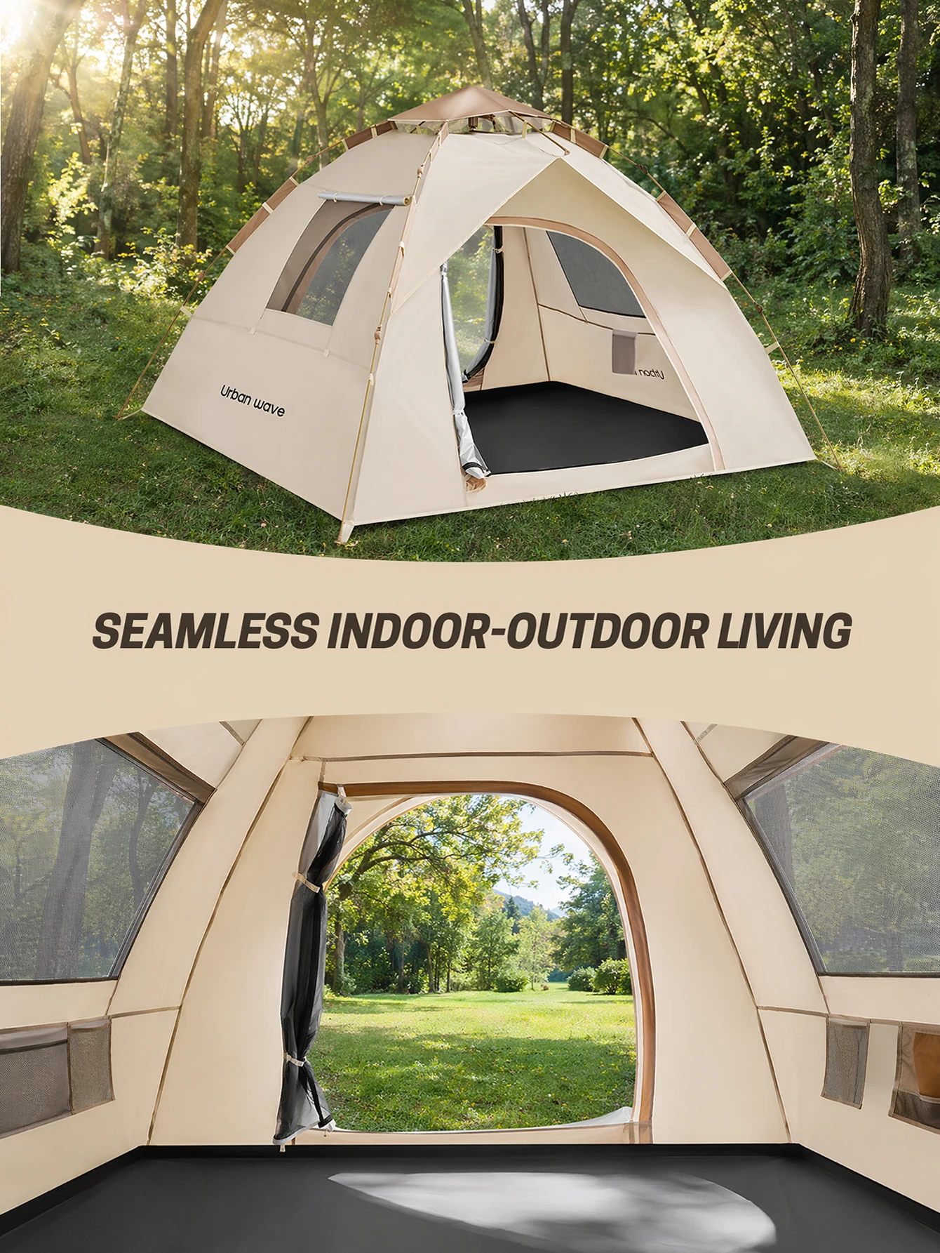 Automatic Pop-up Camping Tent, Windproof, Sunproof, and Waterproof, Suitable for Park Camping Trips, Wilderness Hiking and Adventure, Beach Family Vacations, Portable and Foldable, the Perfect Holiday Gift. - AliExpress 18 - Image 5