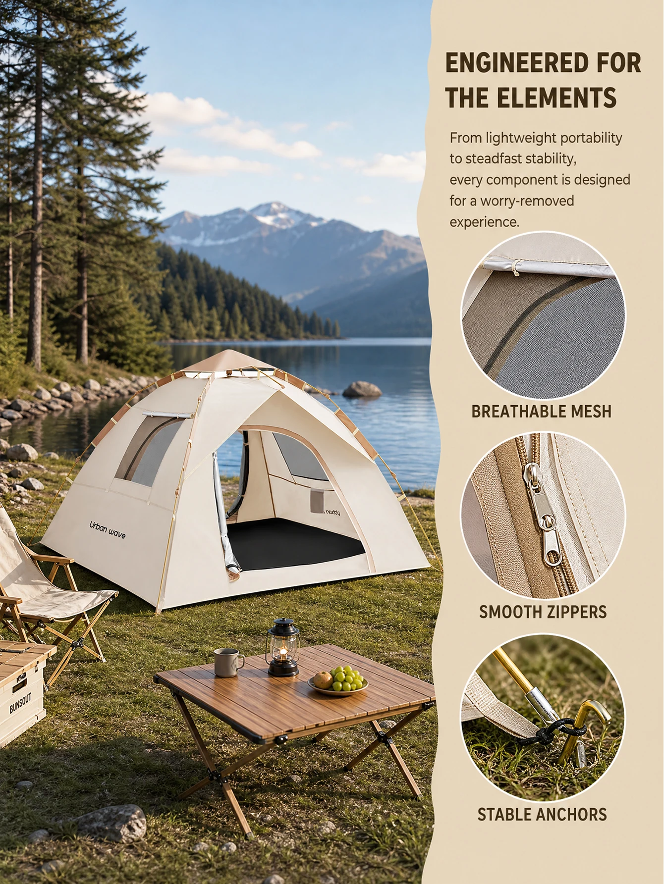 Automatic Pop-up Camping Tent, Windproof, Sunproof, and Waterproof, Suitable for Park Camping Trips, Wilderness Hiking and Adventure, Beach Family Vacations, Portable and Foldable, the Perfect Holiday Gift. - AliExpress 18 - Image 6