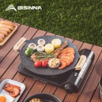 BISINNA 30CM Outdoor BBQ Grill Pan Non Stick Stovetop Baking Tray Korean Roastig Grill Plate Camping Equipment - AliExpress 18