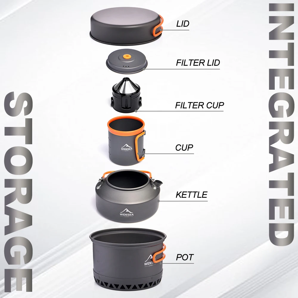 Camping Tableware Outdoor Cookware Set Pots Tourist kettle coffee cup filte Kitchen Equipment Gear Utensils Hiking Picnic Travel - AliExpress 18 - Image 2