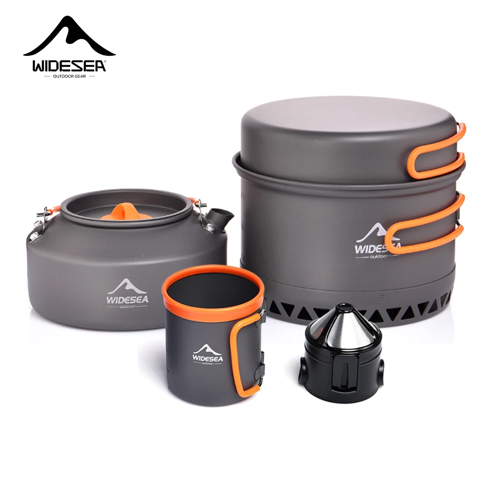Camping Tableware Outdoor Cookware Set Pots Tourist kettle coffee cup filte Kitchen Equipment Gear Utensils Hiking Picnic Travel - AliExpress 18