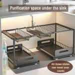 Double Layered Storage Rack Under Sink - Adjustable Sliding Rail With Wire Sliding Pull, Can Store More Things and Save Space - AliExpress