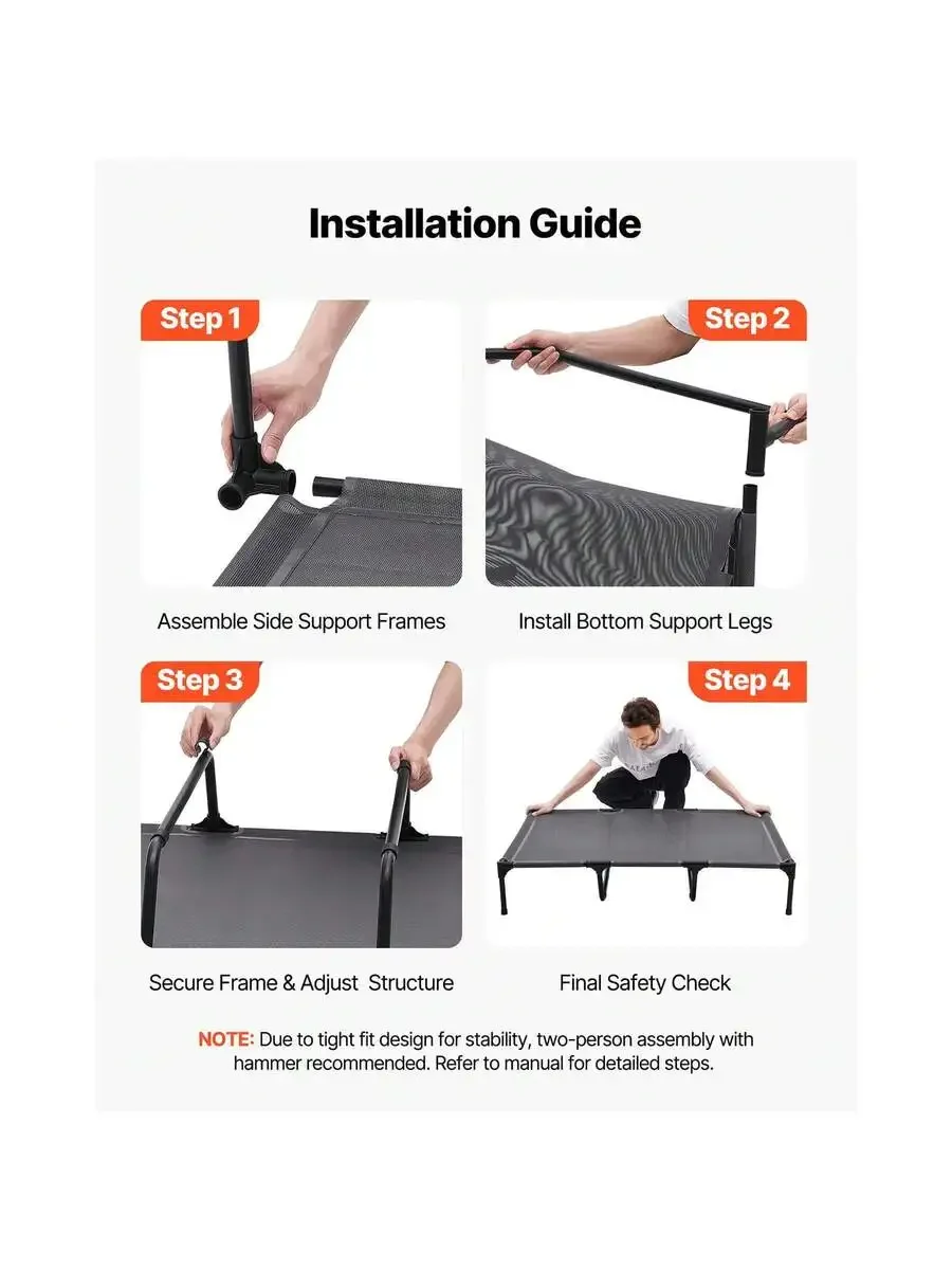 Elevated Dog Bed For Large Dogs, Portable Raised Dog Cot With Steel Metal Frame And Breathable Teslin Mesh, Indoor & Outdoor - AliExpress 15 - Image 2