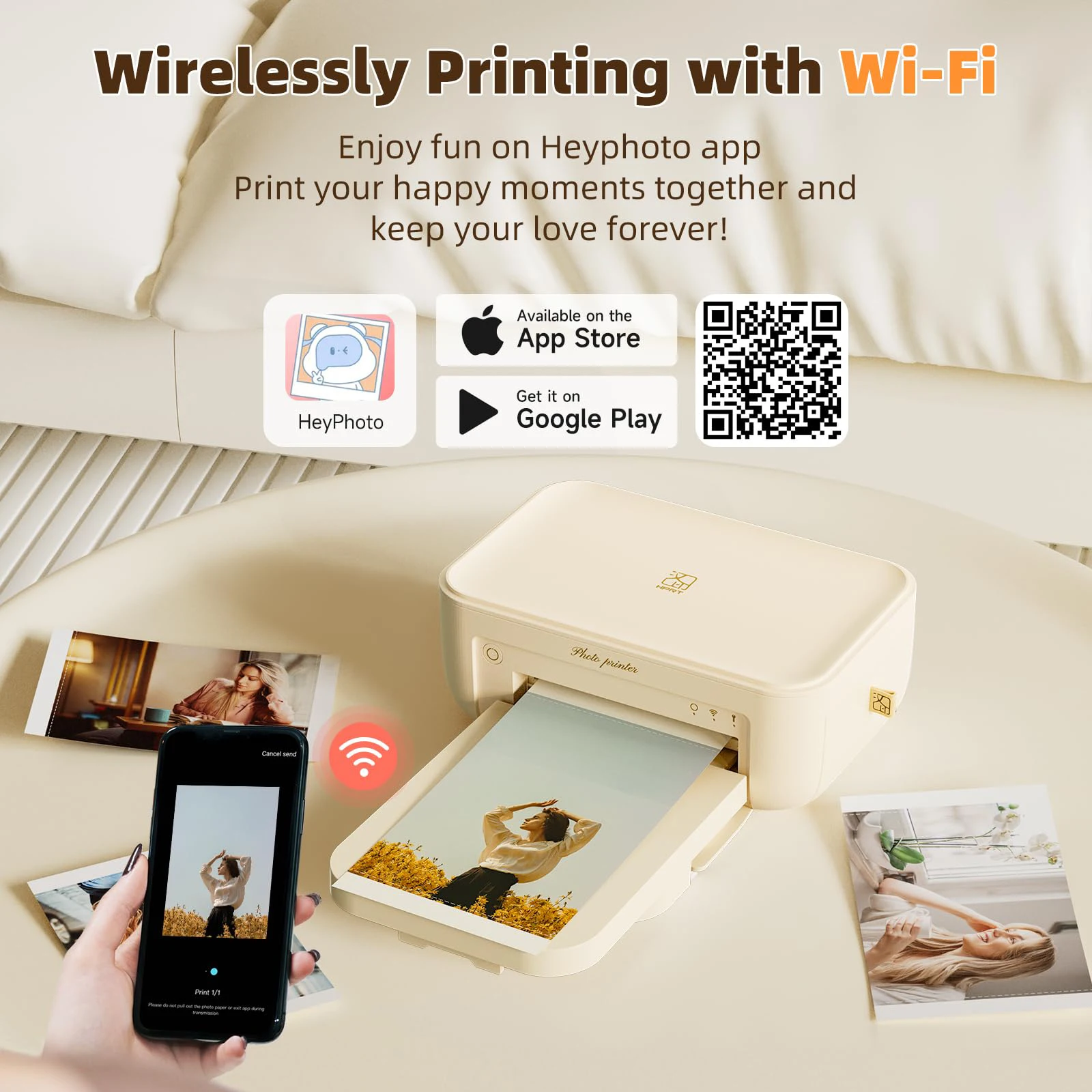 HPRT CP4100 Thermal Photo Printer 4x6 inch Bluetooth Wireless Desktop Instant Picture Printer With 20 Sheets Paper & Ribbon - Image 2