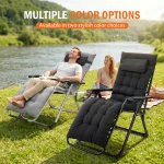 JHK Zero Gravity Reclining Camping Lounge Chair for Outdoor Soft Cushion Patio Chairs with Cup Holder Trays and Removable Cushion Folding Recliner for Indoor - AliExpress 18