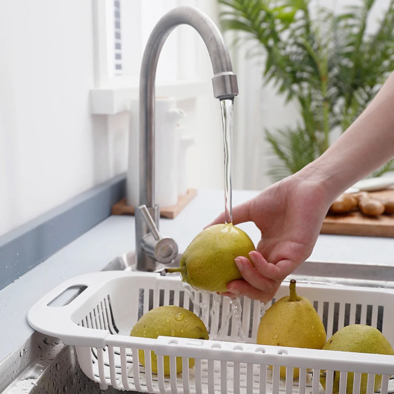 Kitchen Storage Rack Soap Sponge Rack Adjustable Vegetable Drain Basket Sink Rack Retractable Multifunctional Kitchen Tools - Image 2