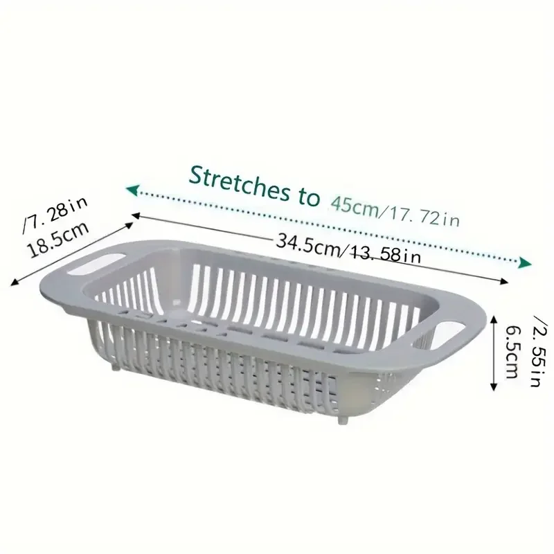 Kitchen Storage Rack Soap Sponge Rack Adjustable Vegetable Drain Basket Sink Rack Retractable Multifunctional Kitchen Tools - Image 5