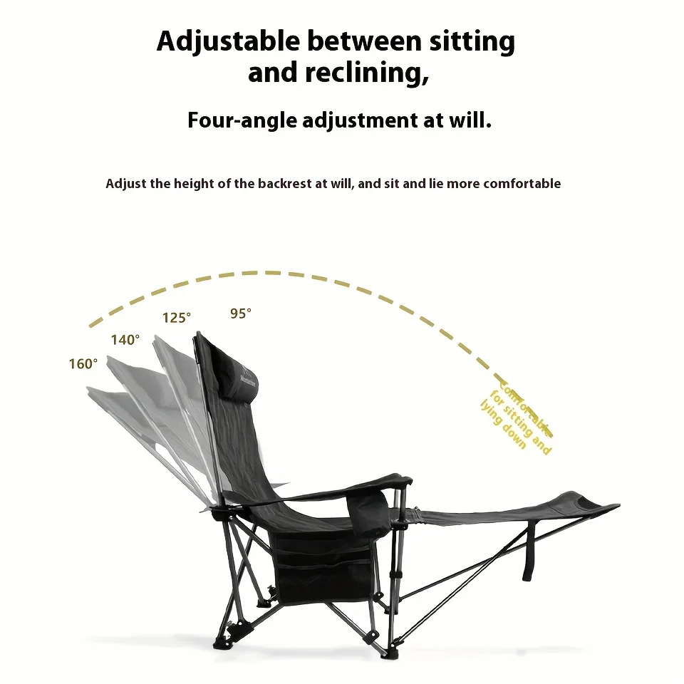 MOUNTAINHIKER 600D Oxford Cloth Folding Chair - Portable Outdoor Camping Chair and Beach Chair, 4 Adjustable Loungers - AliExpress 18 - Image 2