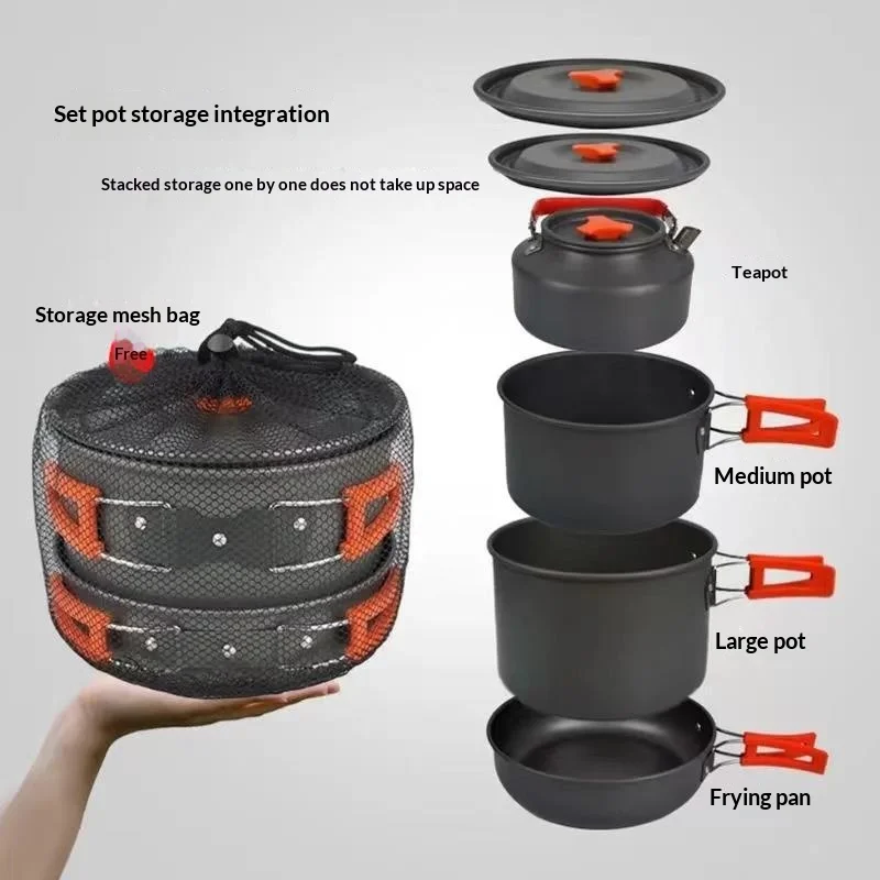 Portable Aluminum Camping Cookware Kit Lightweight Outdoor Cooking Set with Pots Pans for Hiking Picnic Travel Supplies ? - AliExpress 18