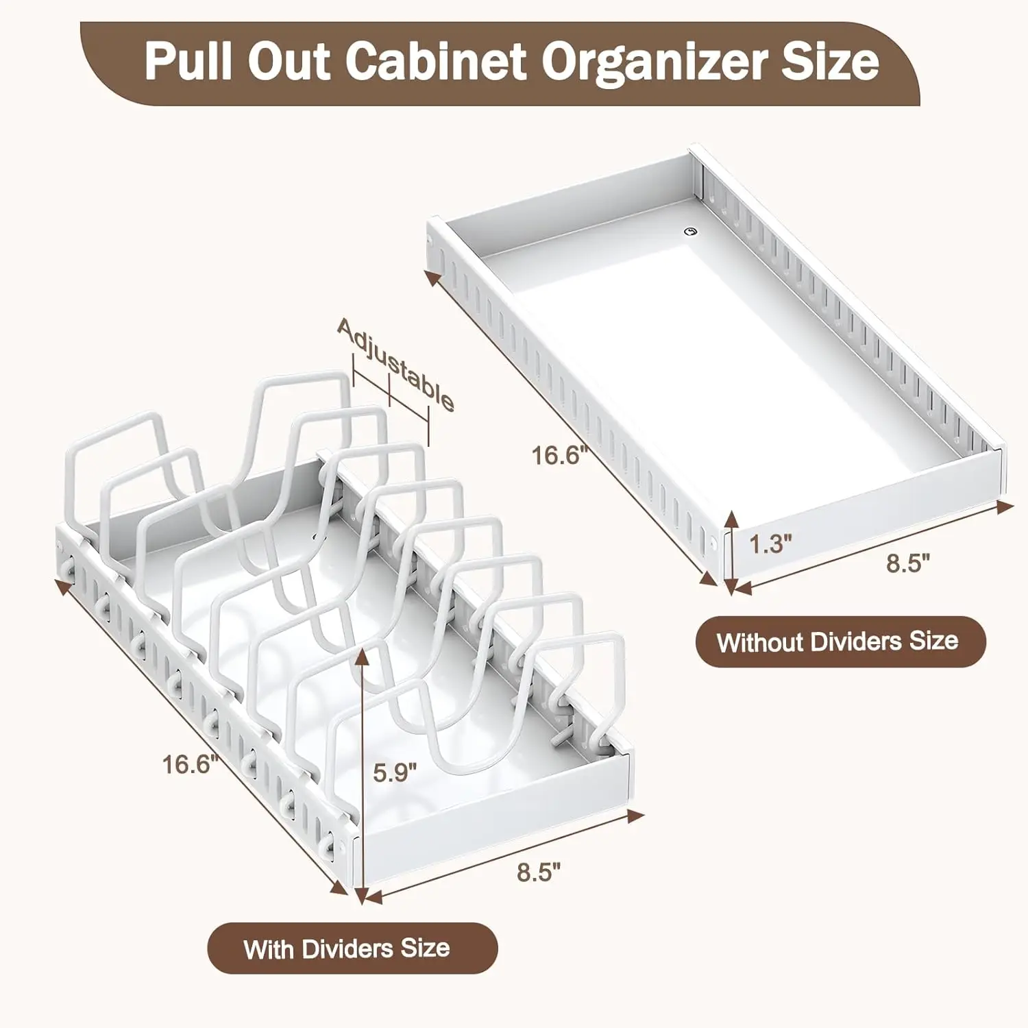 Pull Out Pots Pans Organizer for Under Cabinet Pull Out Cabinet Organizer Storage Pot Lid Organizer holder Adjustable Dividers - AliExpress 15 - Image 2