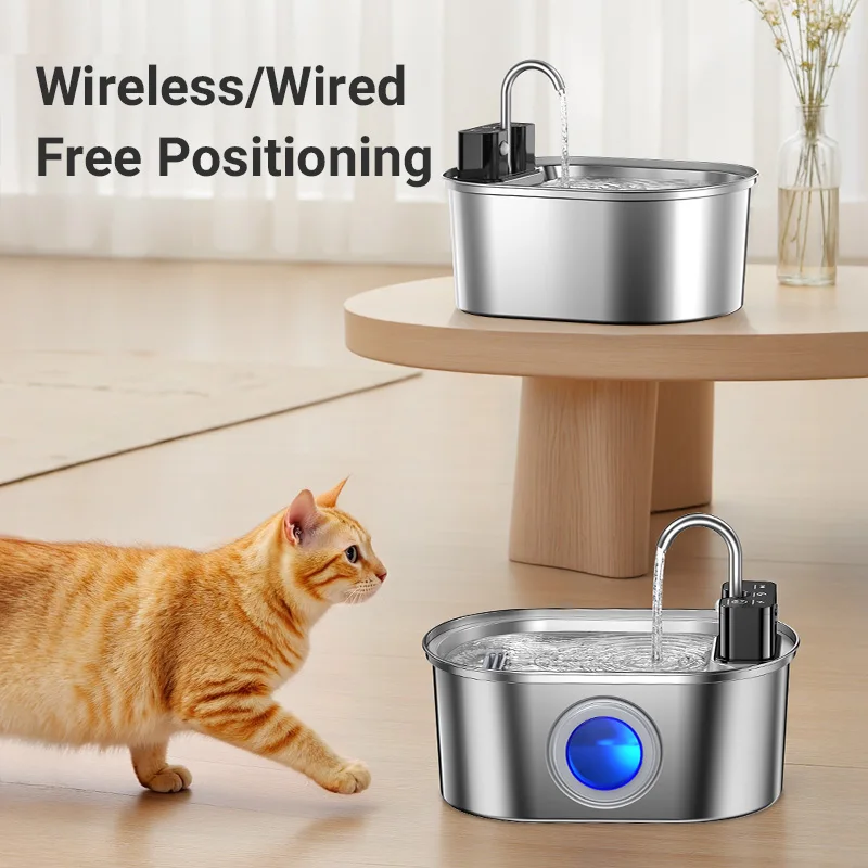 ?ROJECO 3.2L Stainless Steel Cat Water Fountain Wireless Sensor Smart Automatic Dog Water Dispenser Drinking Fountain 4000mAh - AliExpress 15 - Image 2