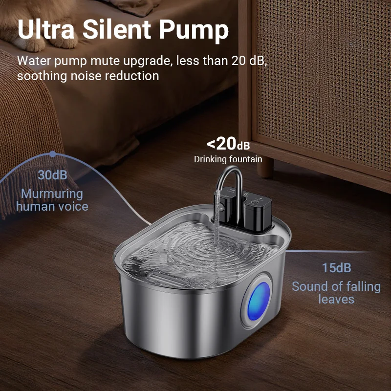 ?ROJECO 3.2L Stainless Steel Cat Water Fountain Wireless Sensor Smart Automatic Dog Water Dispenser Drinking Fountain 4000mAh - AliExpress 15 - Image 6