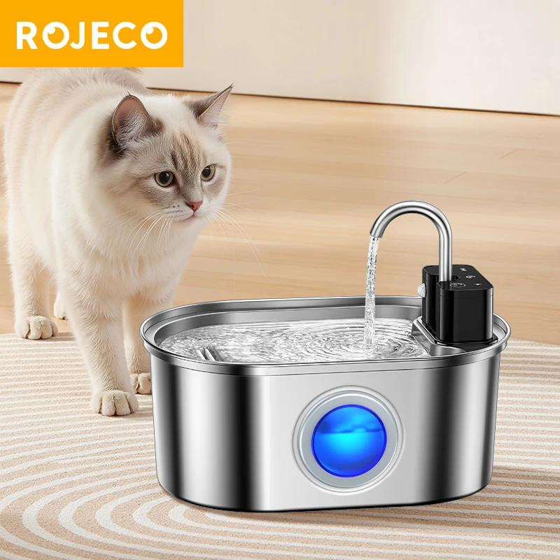 ?ROJECO 3.2L Stainless Steel Cat Water Fountain Wireless Sensor Smart Automatic Dog Water Dispenser Drinking Fountain 4000mAh - AliExpress 15