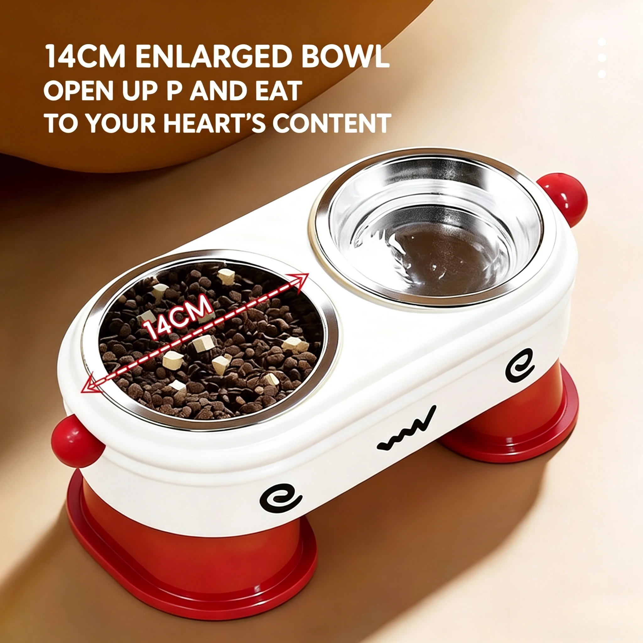 Raised Neck Care Dog Bowl, Anti-Tip Double Feeder, 2-in-1 Food Water Bowl, Portable Elevated Pet Dish for Daily Use - AliExpress 15 - Image 4