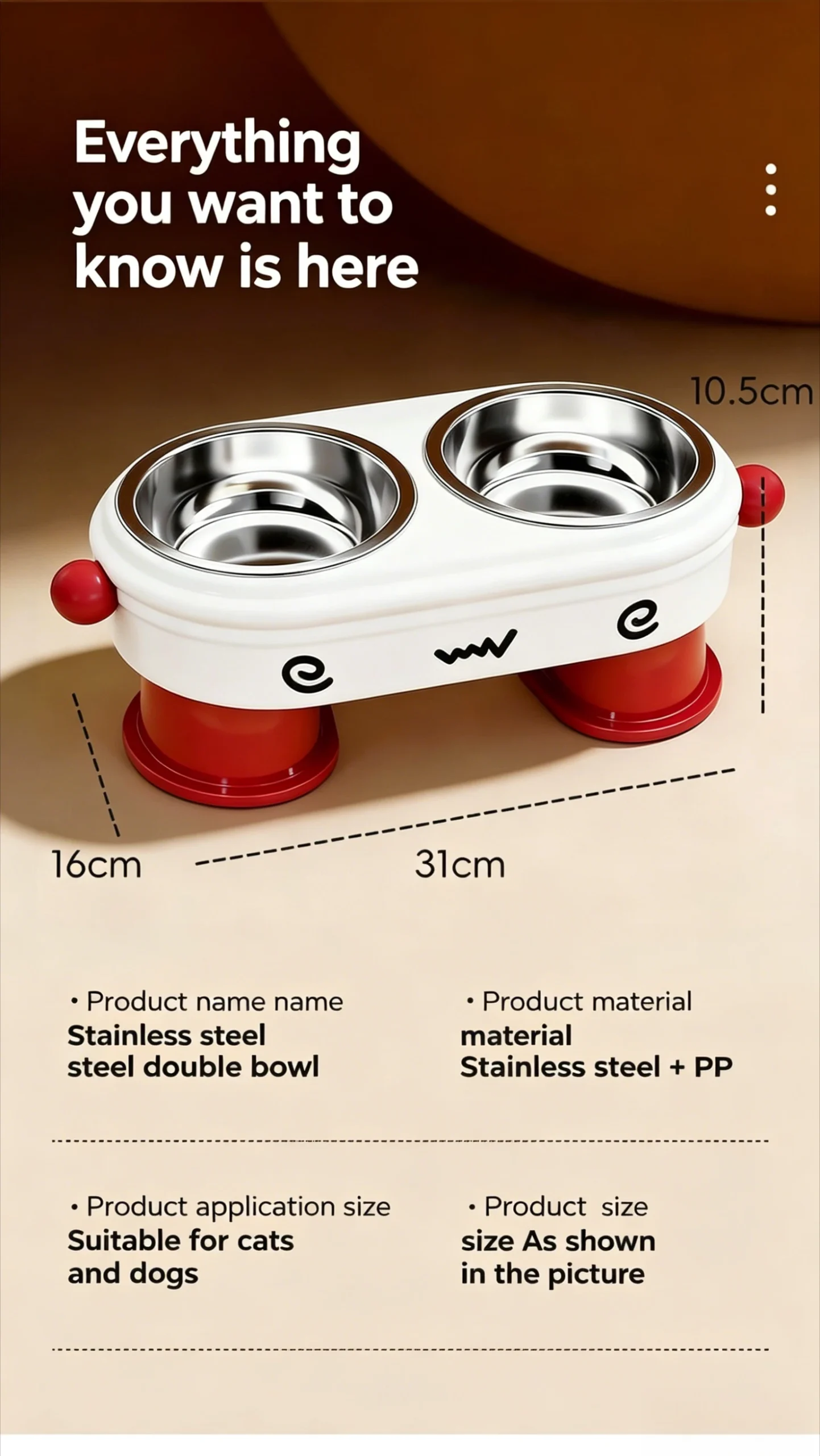 Raised Neck Care Dog Bowl, Anti-Tip Double Feeder, 2-in-1 Food Water Bowl, Portable Elevated Pet Dish for Daily Use - AliExpress 15 - Image 6