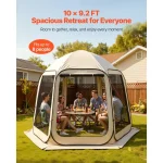 Screen House Tent 10 x 9.2 ft Beige 4-8 Person Pop Up Screened Canopy with Netting Sides Ground Stakes Carry Bag for Garden Pat - AliExpress 18