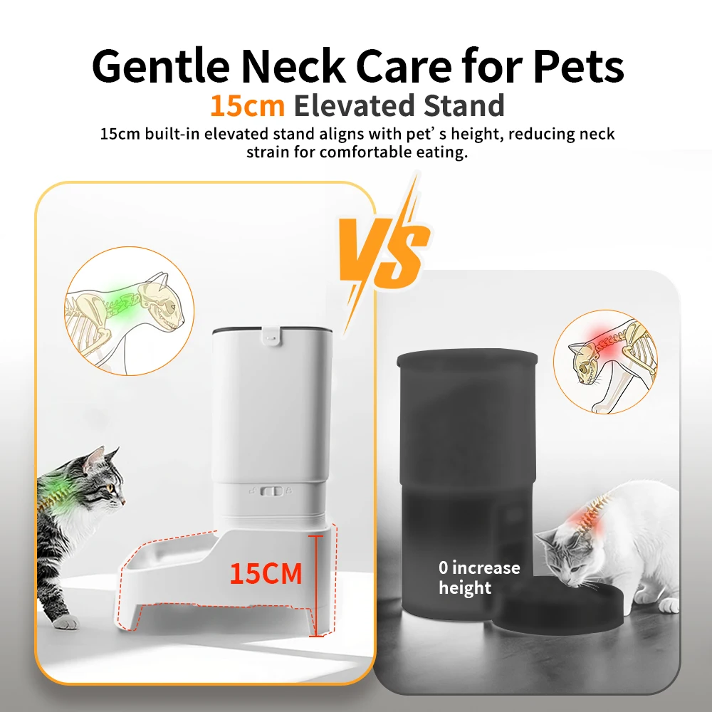 Smart Pet Feeder with 15CM Elevated Camera Tuya App Control for Busy Pet Owners FURPIPI Automatic Cats Dog Food Feeder Dispenser - AliExpress 15 - Image 3