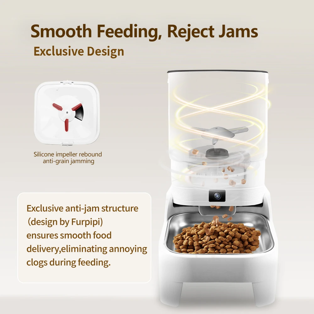 Smart Pet Feeder with 15CM Elevated Camera Tuya App Control for Busy Pet Owners FURPIPI Automatic Cats Dog Food Feeder Dispenser - AliExpress 15 - Image 6