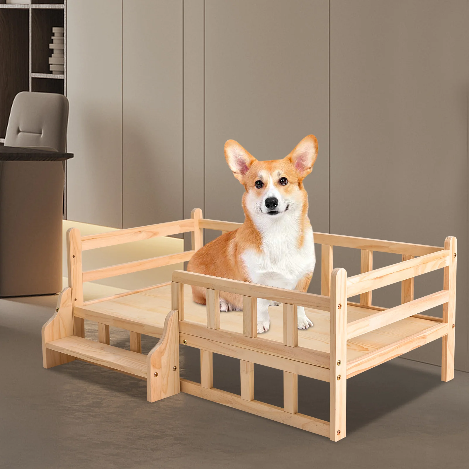 Solid Wood Pet Bed| 30kg Load 95x56cm Elevated Double-Tier Solid Wood Cat and Dog Bed|Dog Kennel Furniture - AliExpress 15 - Image 2