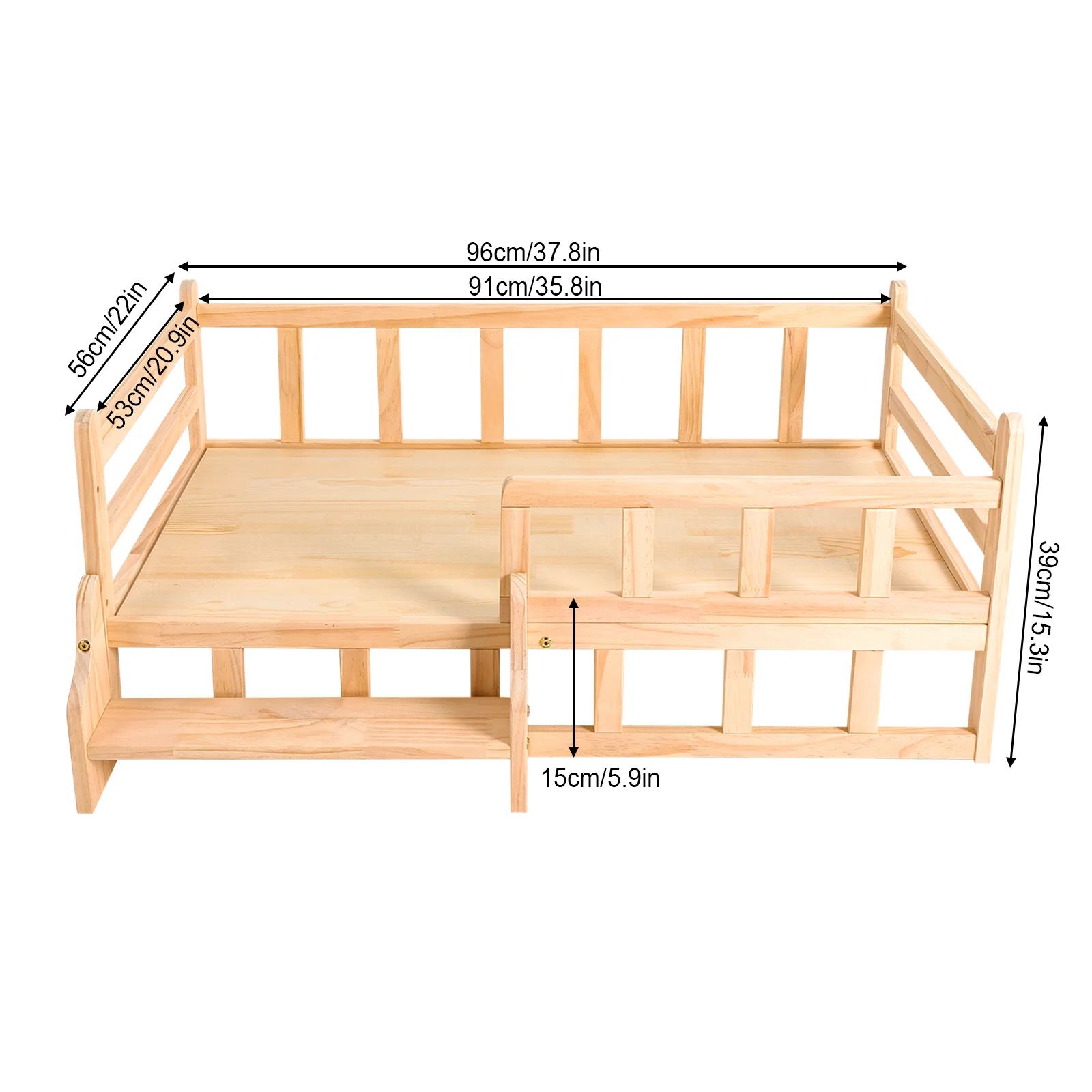 Solid Wood Pet Bed| 30kg Load 95x56cm Elevated Double-Tier Solid Wood Cat and Dog Bed|Dog Kennel Furniture - AliExpress 15 - Image 5