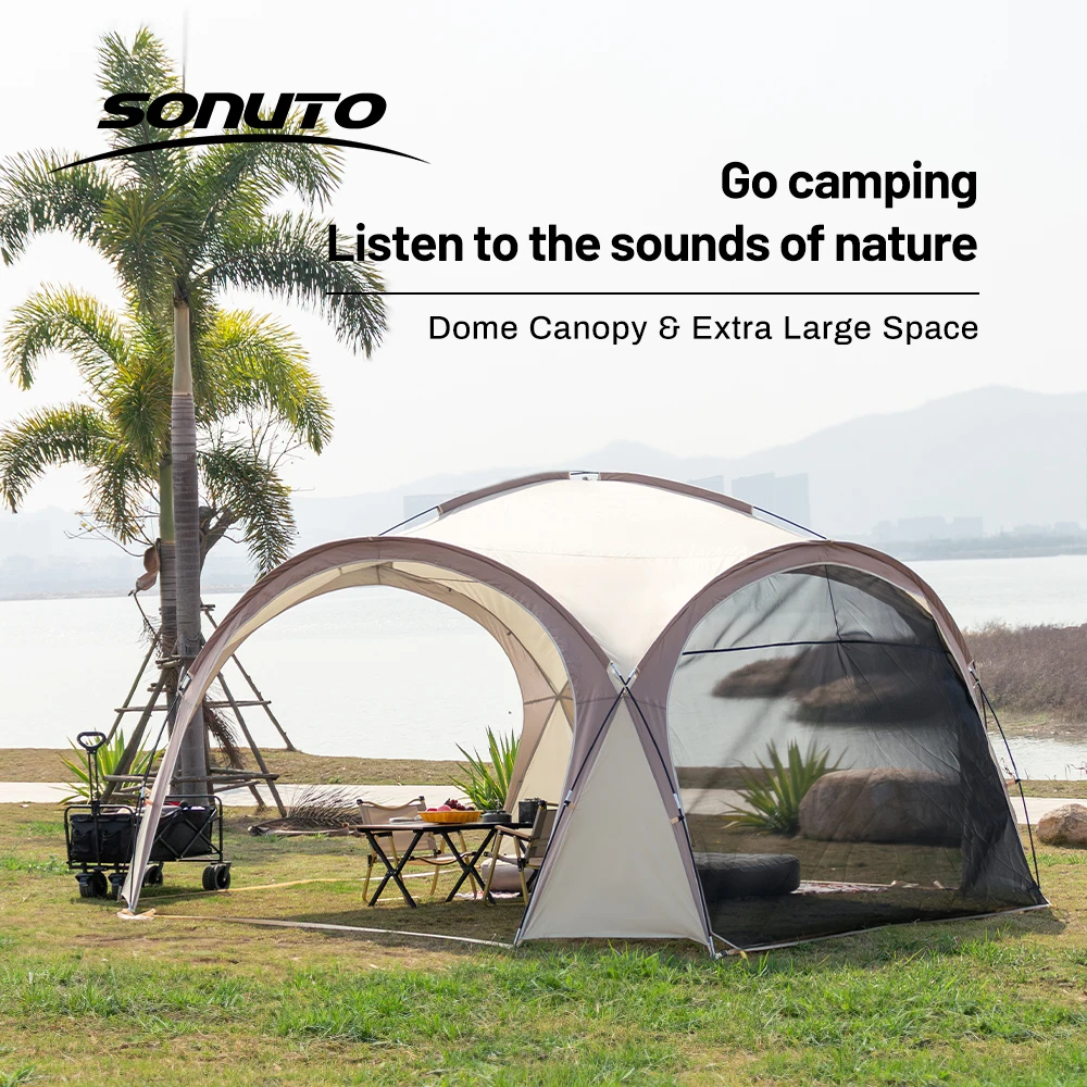 Sonuto Extra Large Dome Canopy Tent Pop-up Camping Gazebo with Mosquito Net Waterproof Sun Protection Pavilion for Outdoor Party - AliExpress 18 - Image 3