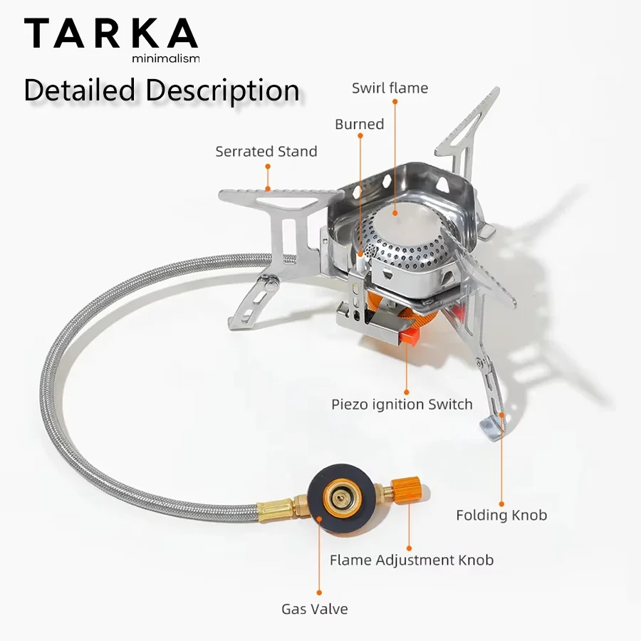 TARKA Folding Camping Gas Stove Burner, Outdoor Gas Burner Foldable Fire Furance, Campsite Picnic Wild Hiking Cookware Supplies - AliExpress 18 - Image 5