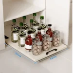 Under Sink Pull-Out Shelf No Drill Space Saving Cabinet Organizer Slide Out Kitchen Storage Shelf Dishes Cups Supply