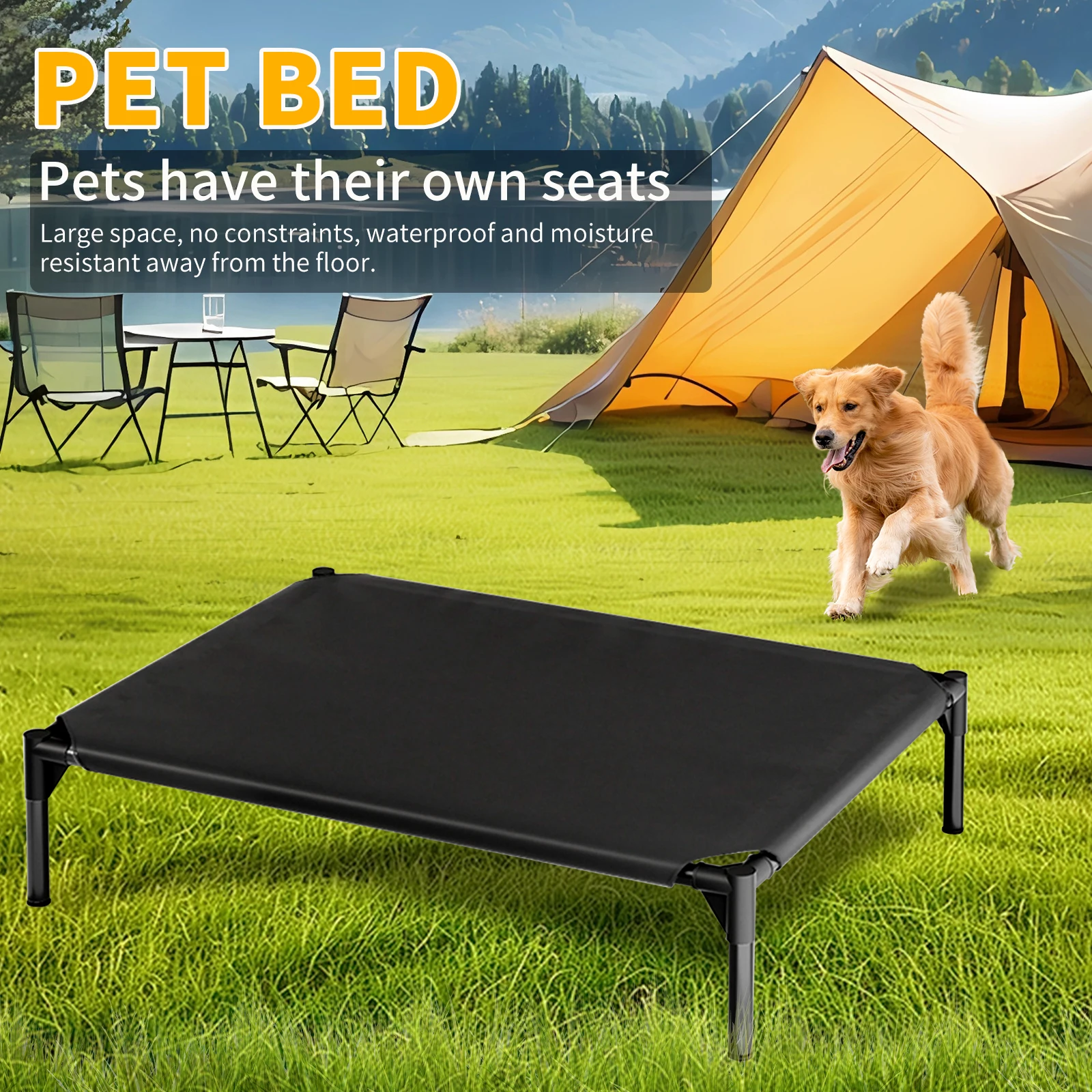 Waterproof Elevated Dog Cot Bed Cooling Raised Pet Bed Breathable Oxford Fabric Indoor Outdoor Use For All Dog Sizes - AliExpress 15 - Image 2