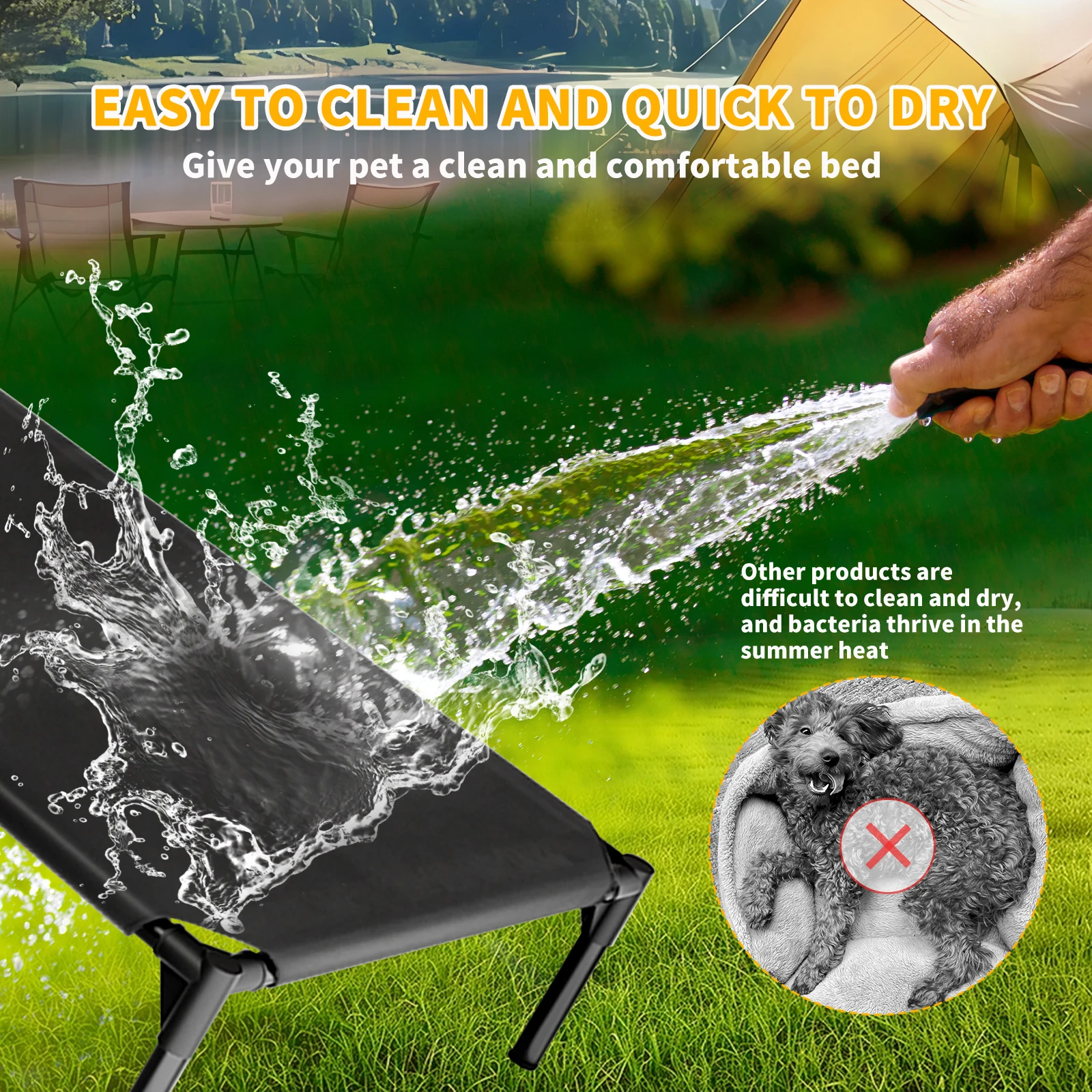 Waterproof Elevated Dog Cot Bed Cooling Raised Pet Bed Breathable Oxford Fabric Indoor Outdoor Use For All Dog Sizes - AliExpress 15 - Image 4