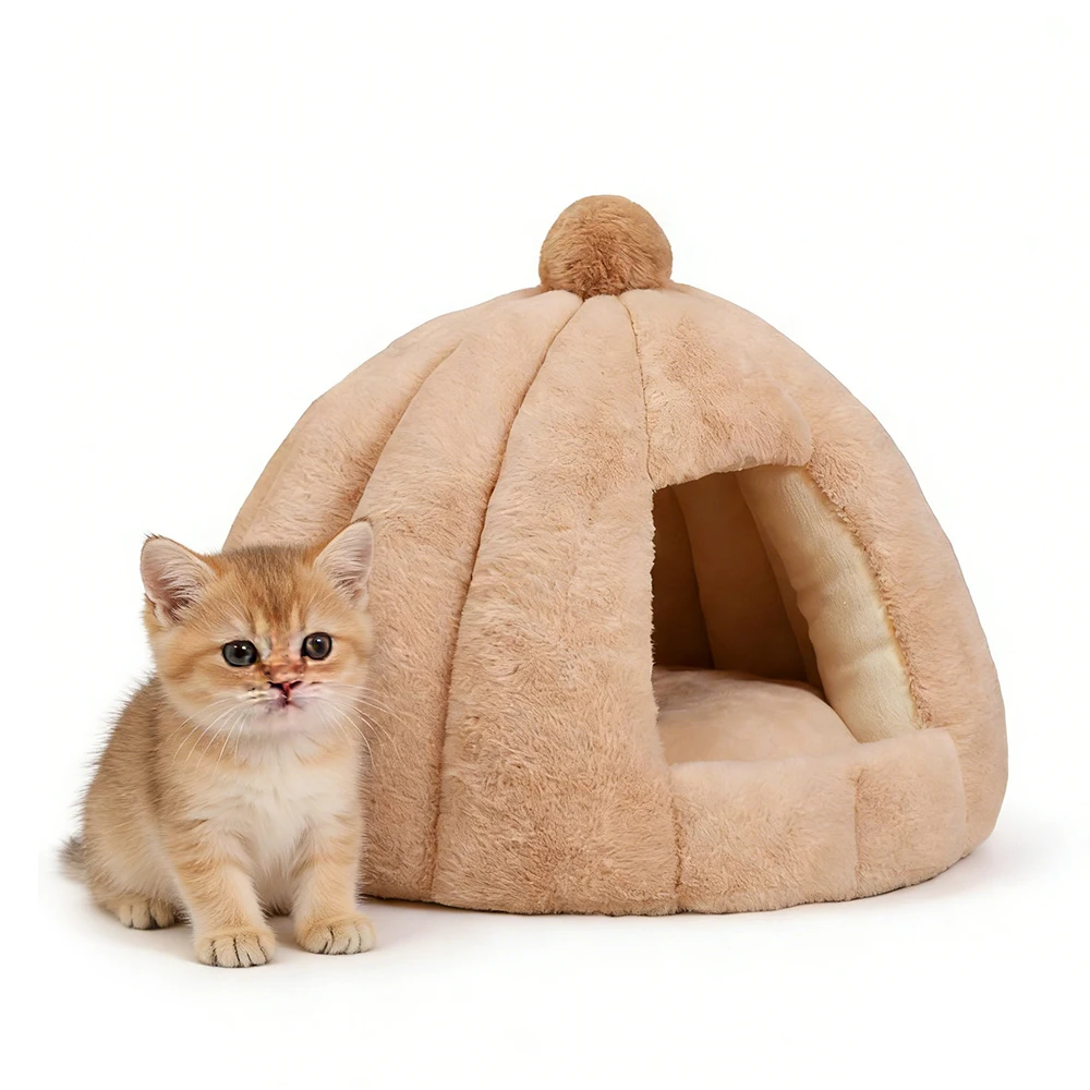 Wholesale Warm Detachable Plush Cat House Bed Indoor - AliExpress 15 - Image 6