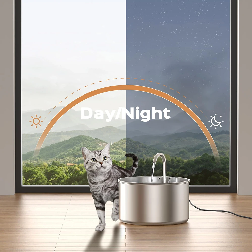 ZYFeeder 2.2L/74oz Cat Automatic Water Fountain Stainless Steel Cat and Dog Pet Drinking Bowl Water Dispenser ( No 5V 1A Plug) - AliExpress 15 - Image 3