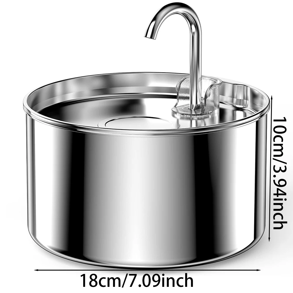 ZYFeeder 2.2L/74oz Cat Automatic Water Fountain Stainless Steel Cat and Dog Pet Drinking Bowl Water Dispenser ( No 5V 1A Plug) - AliExpress 15 - Image 6